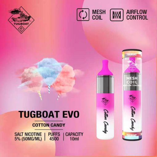Cotton Candy - 4500 Puffs - 5% Nicotine by TUGBOAT EVO