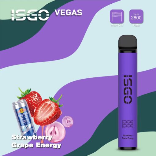 ISGO Vegas - Strawberry Grape Energy Disposable Vape 2800 Puffs - 2% Nicotine