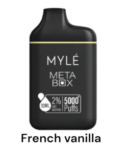 MYLE Meta Box – French Vanilla – 5000 puffs 20mg 2% Nicotine – Disposable Vape
