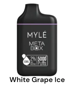 MYLE Meta Box – White Grape Ice – 5000 puffs 20mg 2% Nicotine – Disposable Vape