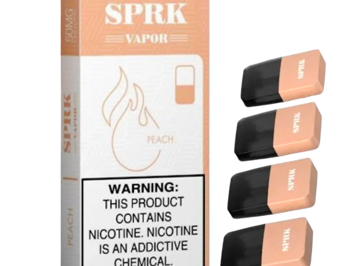Best SPRK VAPOR Peach Pod Pre Filled Disposable (Pack Of 4)