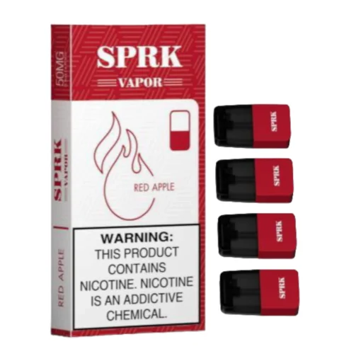 SPRK VAPOR Red Apple Pod Pre filled Disposable (Pack of 4)