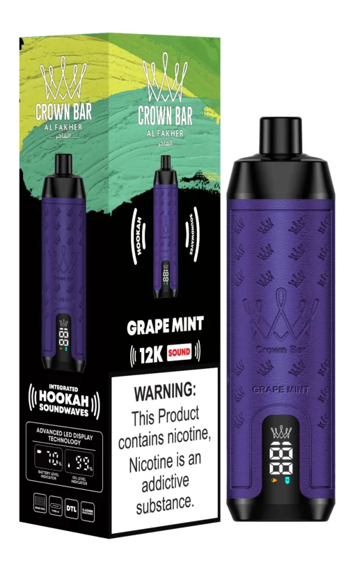 Crown Bar Al Fakher Grape Mint 12000 Puffs