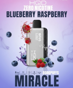 Blueberry Raspberry HQD Miracle 8000 Puffs Zero Nicotine (0%) Disposable