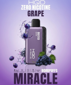 Grape HQD Miracle 8000 Puffs Zero Nicotine (0%) Disposable