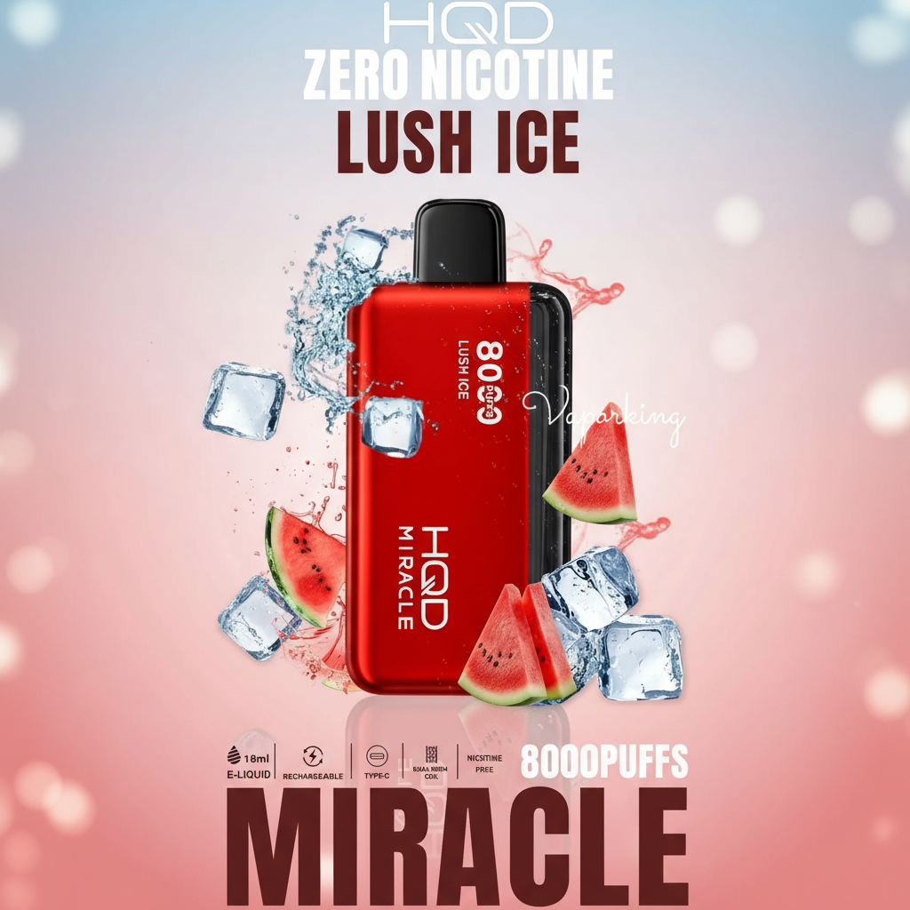 Lush Ice HQD Miracle 8000 Puffs Zero Nicotine (0%) Disposable