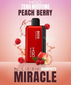 Peach Berry HQD Miracle 8000 Puffs Zero Nicotine (0%) Disposable