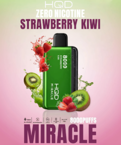 Strawberry Kiwi HQD Miracle 8000 Puffs Zero Nicotine (0%) Disposable