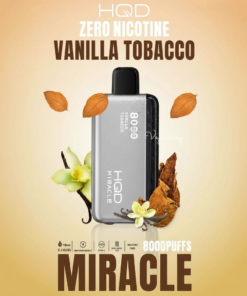Vanilla Tobacco HQD Miracle 8000 Puffs Zero Nicotine (0%) Disposable